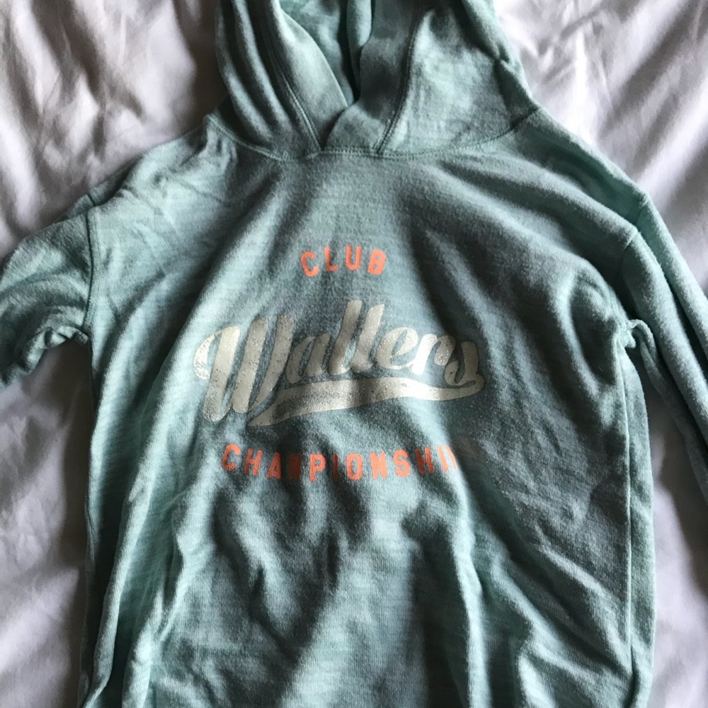 blue hoodie